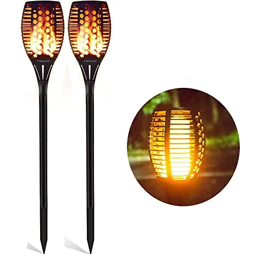 Solarlampen für Außen Garten – 96 LED mit Lichtsensor - Wegeleuchten mit 96 LED-Flammenchips, die automatisch bei Dämmerung leuchten. IP65 wasserdicht, ideal für alle Outdoor-Bereiche und energieeffizient durch Solarladung.