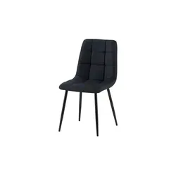 CLP Esszimmerstuhl Antibes - Hochwertiger Stoff schwarz - Stühle, eleganter Esszimmerstuhl mit hoher Polsterung für besten Sitzkomfort und strapazierfähigem Stoffbezug, belastbar bis 150 kg.
