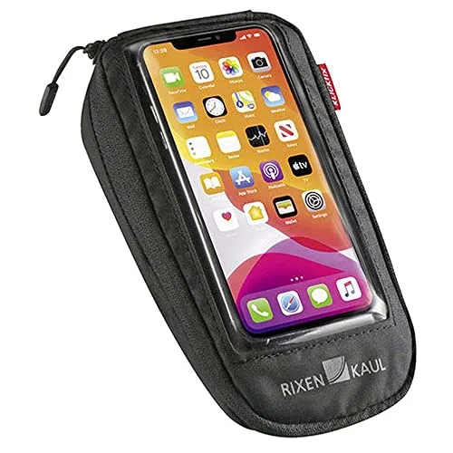 KLICKfix Unisex Lenkertasche 0299PMS – Mehrfarbig - Fahrradtasche mit transparentem, regenfestem PVC für einfache Sichtbarkeit von Handy und Karten. Hochwertiger, glatter Reißverschluss und einfache Montage für die meisten Fahrräder.