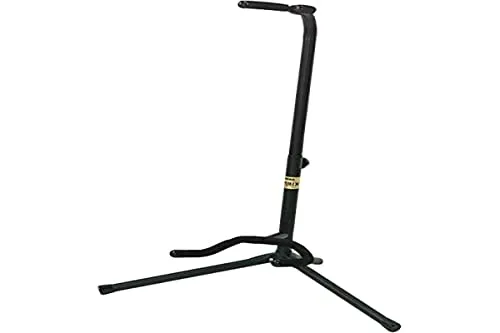 GEWA Gitarrenständer De Luxe - höhenverstellbar 60-83 cm - für Akustikgitarre und E-Gitarre - weiche Polsterung - schwarz - GS-30B