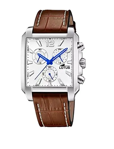 Lotus Herrenuhr 18851/1 - Eleganter Chronograph mit Lederarmband - Chronographen mit 10 ATM wasserdicht, stilvolles Design mit braunem Lederarmband und leuchtenden Zeigern für optimale Sichtbarkeit in der Dunkelheit.
