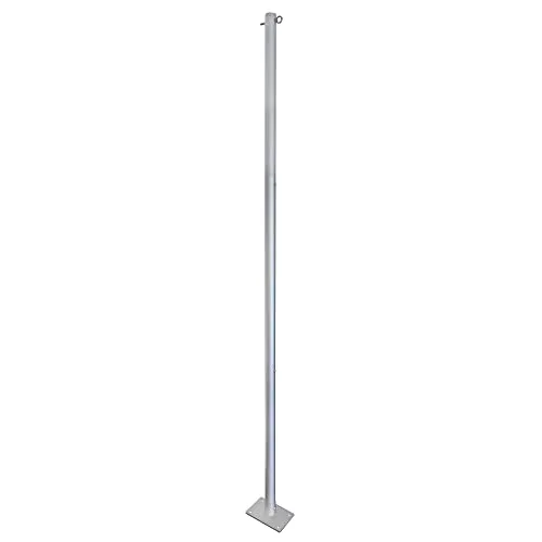 Sonnensegelmast Set Basic - Sonnenschutz aus rostfreiem Aluminium (Masthöhe 240 cm) mit stabiler Bodenspitze und Terrassenhalter für einfache Montage.