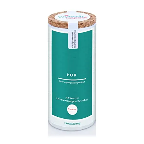 Morosil Pur, 400 mg pro Tag | exklusiver Phytocomplex aus Moro-Orangen-Extrakt | unterstützt alle Formen von Diäten | 290 vegane Kapseln der Wunschkapsel-Manufaktur
