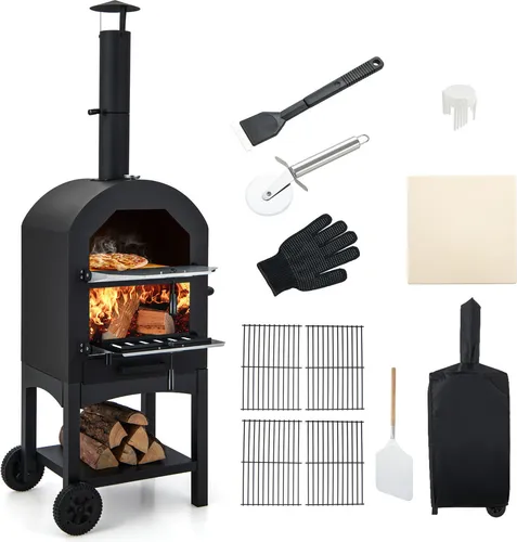 GOPLUS 2 in 1 Pizzaofen Outdoor