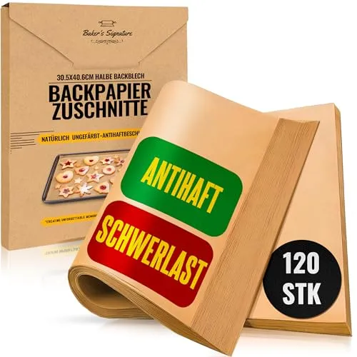 Backpapier Zuschnitte, 120 Stück Pergamentpapier zum Backen