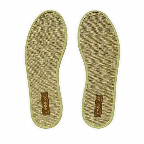 Cinnea® BINSEN Wellness Binsen Zimtsohlen Einlegesohlen gegen Fußgeruch, Hornhaut (Gr. 46/47)