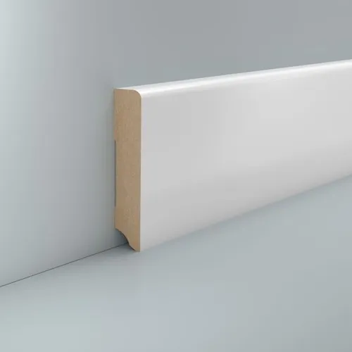 MDF Sockelleiste weiß 19 x 96 Foliert RAL 9016 Fußleiste Modell Kirchheim