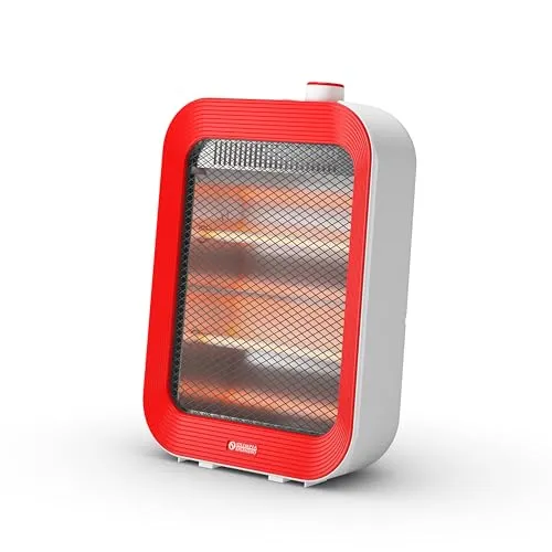 Olimpia Splendid Quarzia Slim R – Infrarot-Heizung mit Quarzlampen, bis zu 800W, sofortige & gleichmäßige Wärme, Kippschutz, schlankes Design mit Tragegriff, Rot
