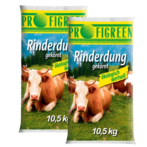 Rinderdung gekörnt 21 Kg - Organischer Universal Dünger für den Garten - Dünger für alle Pflanzenarten, biologisch und gebrauchsfertig. Ideal für eine reiche Ernte im Gemüsegarten, fördert gesundes Wachstum in Frühling, Sommer und Herbst.