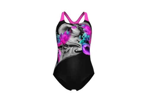 Arena Badeanzug WOMEN'S ARENA IMAGINARY SWIMSU BLACK-SHOCKING PINK-MULTI