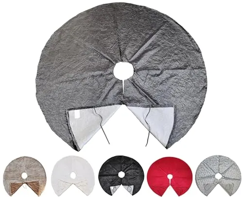 JACK Kuschlige Christbaumdecke Rund Ø 120cm Weihnachtsbaumdecke Weihnachtsbaum Decke Tannenbaum Unterlage, Farbe:Anthrazit/Struktur