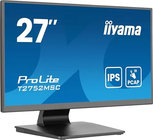 Iiyama ProLite T2752MSC-B1AG Touchscreen-Monitor 27 Zoll - 27 Zoll Full-HD Touchscreen-Monitor mit 10-Punkt-PCAP-Technologie, ideal für präzise Interaktionen und farbkritische Anwendungen. Ergonomischer Standfuß und Anti-Glare-Beschichtung für optimalen Komfort.
