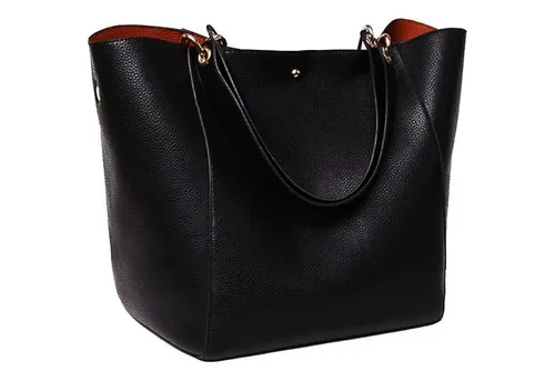 LuxusKollektion Henkeltasche Taschen Damen Leder Shopper Henkeltaschen Handtaschen Schwarz große