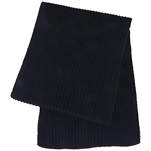 Breiter Schal Herren, Strickschal aus Wolle (Merino), 20 cm 180 cm Länge Marine