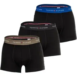 Tommy Hilfiger Herren 3er Pack Boxershorts Trunks mit Logobund - Retroshorts für Herren im 3er-Pack, aus hochwertiger Baumwolle mit Stretch für optimalen Tragekomfort und stylishem Color Block Design.