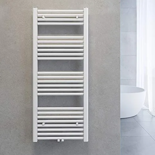 Handtuchtrockner Heizkörper Bad Mittelanschluss Weiß Gerade 50 * 120cm | Handtuchwärmer Badheizkörper für Badezimmer