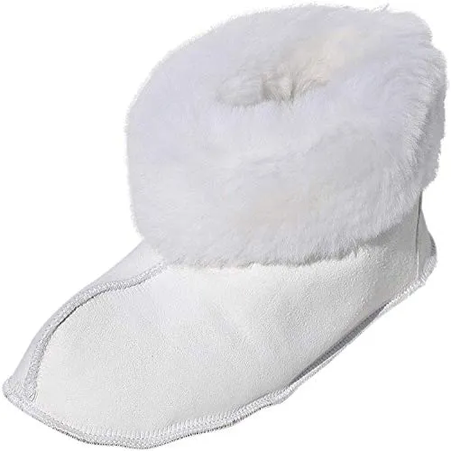 Hollert Damen & Herren Lammfell Hausschuhe Dream Weiß - Hausschuhe aus 100% Merino Schaffell mit rutschfester Ledersohle, ideal für warme Füße und erholsamen Schlaf – ganzjährig tragbar!