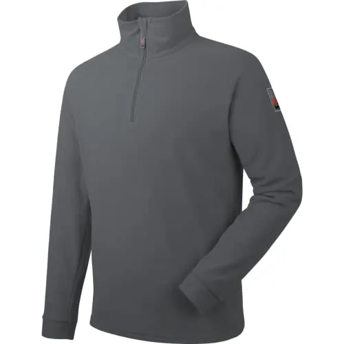 WÜRTH MODYF Fleecetroyer Luca – Atmungsaktiver Fleece Pullover mit Stehkragen und Viertel-Reißverschluss – perfekt für Handwerk, Werkstatt, Arbeiten im Freien, grau – Größe S
