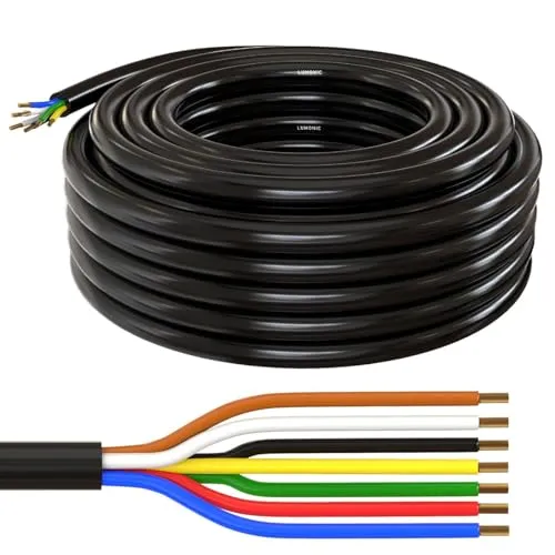 Lumonic 5m FLRYY Fahrzeugleitung 7x1,5mm² schwarz | 7-adrig | Anhängerkabel | mehradriges KFZ-Kabel | Öl- und Kraftstoffbeständig, flammwidrig | Niedervolt