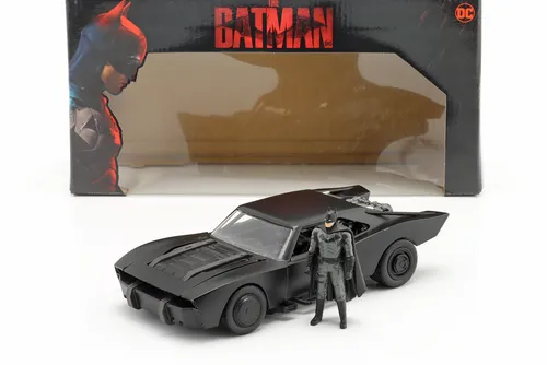 Batmobile mit Batman Figur Film The Batman (2022) schwarz 1:24 Jada Toys