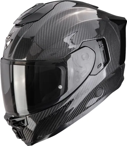 Scorpion EXO-1500 Carbon Air Motorradhelm XL (Schwarz) - Hochwertiger Integralhelm aus Kohlefaser für Onroad-Aktivitäten. Mit optimaler Belüftung, kratzfestem Visier und integriertem Sonnenvisier bietet er Komfort und Sicherheit bei jeder Fahrt.