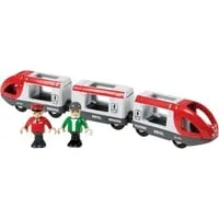World Roter Reisezug, Spielfahrzeug rot/weiß - BRIO World Spielzeugzug aus hochwertigem Holz, ideal für kreative Spielstunden ab 36 Monaten.