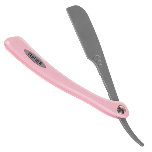 Rasiermesser Shavette Rosa Edelstahl - Traditioneller Bartrasierer - Herrenrasierer mit japanischer Qualitätsmarke, bietet präzise Rasur und stilvolles Design in Rosa.