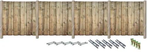 KONIFERA Sichtschutzelement FULLERTON - Rustikales Komplettset - Sichtschutzzäune mit rustikaler Optik, gefertigt aus sägerauhen Bonanzabrettern für natürlichen Charme im Garten. Inklusive Zubehör für einfache Montage.