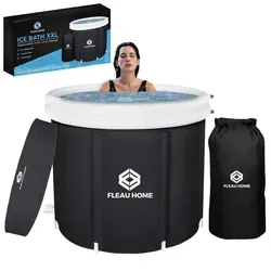 Fleau Home Eisbad XXL PRO – Aufblasbare Sitzbadewanne für Entspannung - Outdoor-Spielzeug: Genießen Sie die gesundheitlichen Vorteile von Eisbädern mit der einzigartigen Isolierung und 480L Fassungsvermögen der Fleau Home Eisbadewanne.