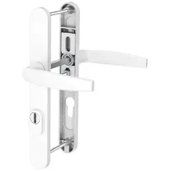 MS Beschläge Schmalrahmengarnitur Kernziehschutz Weiß PZ 92mm Drücker/Drücker TS 55-70mm