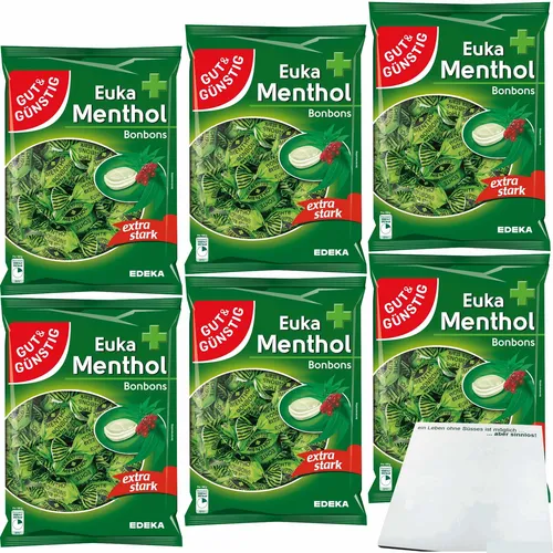 Gut&Günstig Euka-Menthol-Bonbons extra stark 6er Pack 6x300g Packung usy Block