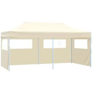 vidaXL Pop-Up-Partyzelt Faltbar Creme 3 x 6 m - 100% wasserdicht, ideal für Partys und Veranstaltungen mit einfacher Montage und stabiler Konstruktion