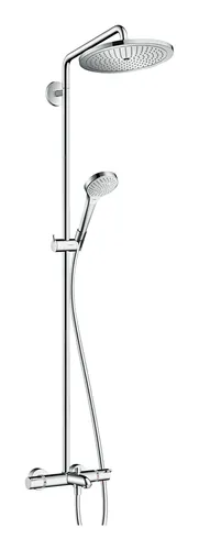 Hansgrohe Croma Select S Showerpipe 280 mit Wannenthermostat - Chrom - Duschsystem mit 1-Jet-Funktion für individuellen Duschgenuss, integriertes Thermostat sorgt für optimale Wassertemperatur und Sicherheit.