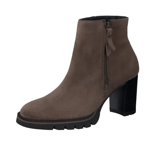 Paul Green Damen Stiefelette - Braune Ankle Boots mit Reißverschluss - Wanderschuhe: Leichte Stiefeletten aus Leder mit komfortablem Blockabsatz (6,4 cm) für stilvolle Übergangslooks.