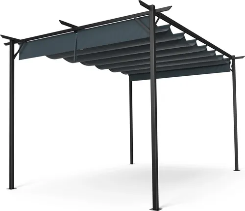 blumfeldt Pergola 3x4 m - Wetterfest mit Polyesterdach - Sonstiges: Robuste Pergola mit pulverbeschichtetem Stahlrahmen und wasserfestem Dach für ganzjährigen Schutz im Garten oder auf der Terrasse.
