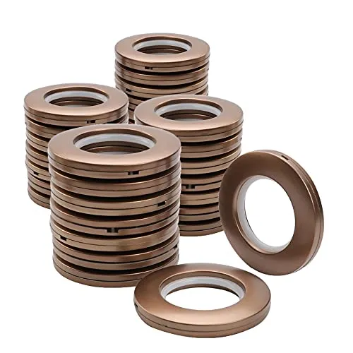 Kinsinder 32 Stück Vorhang Ösenringe, Ösen für vorhänge, Silber Vorhangringe 40mm Innendurchmesser Gardinen Ösen für Fenstervorhang, Duschvorhang, Wohnaccessoires Deko (Kaffee)