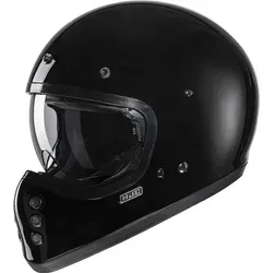 HJC V60 Integralhelm Schwarz XL – Klassischer Vintage-Stil - Motorradhelm im Retro-Design mit modernem Komfort. Leichte Fiberglas-Verbundschale, IS-10 Sonnenvisier und herausnehmbare Innenausstattung für Sicherheit und Bequemlichkeit.