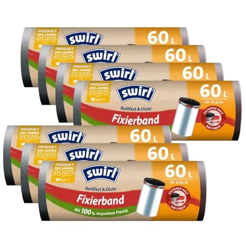 7X Swirl Fixierband Müllbeutel 60L (10 STK./Rolle) von Swirl