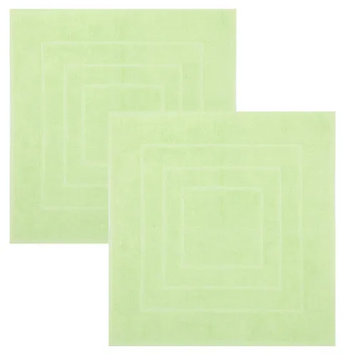 Betz Badematte 2 Stück Badvorleger Palermo Größe 60x60 cm, eingewebte Quadratmuster, strapazierfähig, Baumwolle, quadratisch