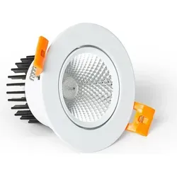 LED Downlight Einbaustrahler 7W Rund COB CRI90 Ausschnitt Ø 70 mm No Flicker 5000K Kaltweiß - Weiß