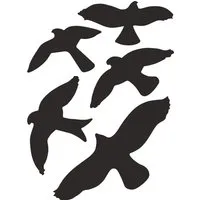 Aufkleber Kontur Vögel'' 5er-Set 35 cm x 25 cm PVC-Folie