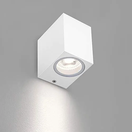 max K O M F O R T Aussenleuchte weiß up&down 1x GU10 Fassung Wandleuchte Aussenwandlampe Wandlampe Aussenwandleuchte Aluminium 1268A