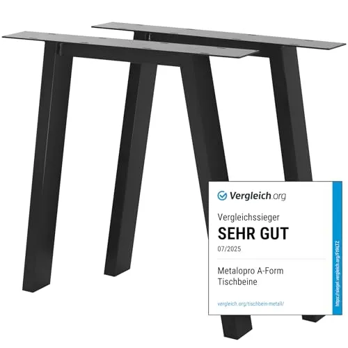 MetaloPro Tischbeine 72cm Schwarz - Schwerlast Möbelfüße - Möbelfüße aus hochwertigem Metall, ideal für Esstische und Schreibtische, mit Höhenverstellung und edlem Design für jeden Einrichtungsstil.