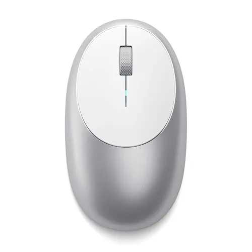 SATECHI M1 Kabellose Maus aus Aluminium - Ergonomische Bluetooth-Maus mit USB-C, wiederaufladbarem Akku und präzisem Tracking für optimale Produktivität – ideal für MacBook, iPad und mehr.