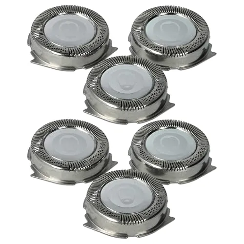 vhbw 6x Ersatz-Scherköpfe kompatibel mit Philips PT727, PT735, PT728, PT860, PT730/14, PT810, PT730, PT815 Elektrorasierer, Silber