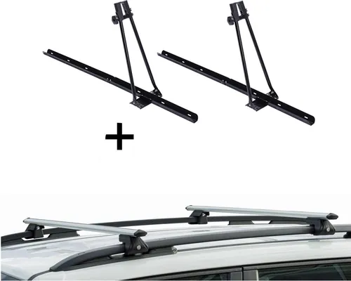 2x Fahrradträger ORION + Relingträger CRV135 kompatibel mit für Fiat Qubo ab 08