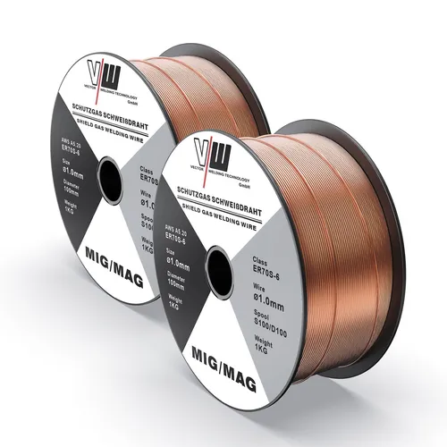 2x MIG MAG Schweißdraht Drahtrolle Stahl ER70S-6, SG 2 | 1,0mm/1 kg/D100 Rolle