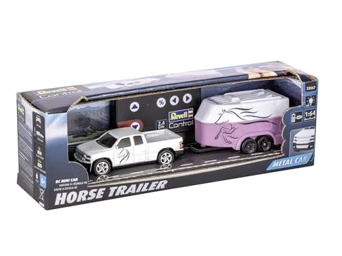 Revell Control I Mini RC Car mit Pferdeanhänger I Maßstab 1:64 I Ab 6 Jahren I Funkfrequenz: GHz I Realistisches Design I Ideal für drinnen und draußen