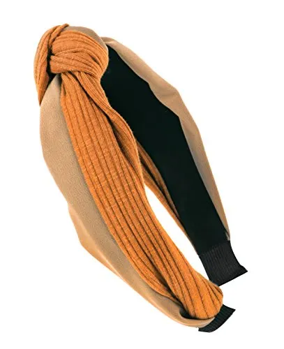 axy Haarreif mit Knoten-Vintage-Wunderschön Stirnband Haarschmuck Damen Haarreifen HR34 (Stil A - Braun-Beige)