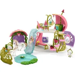 schleich 42445 BAYALA Glitzerndes Blütenhaus - 71-teiliges Spielset mit Einhörnern und Elfenfigur, fördert kreatives Geschichtenerzählen und fantasievollen Spielspaß